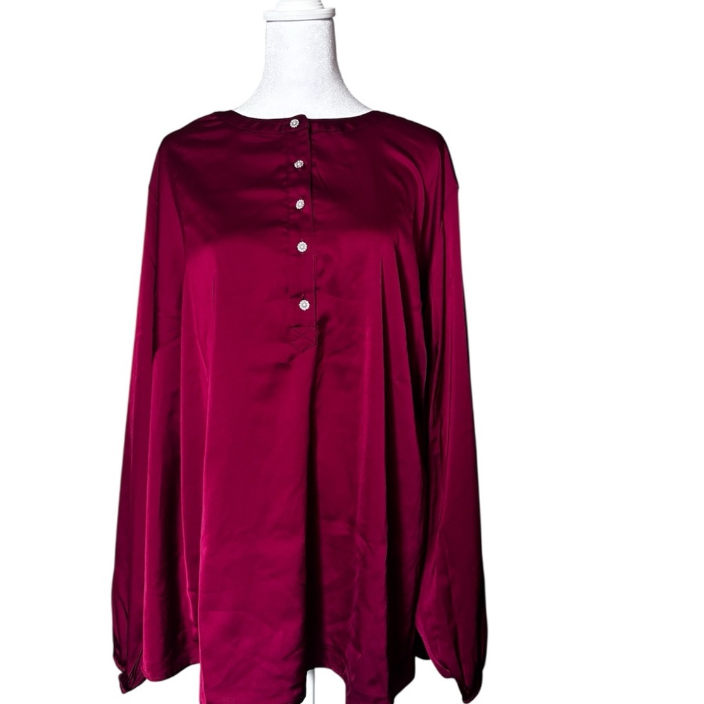 Chic Burgundy Button-Up Blouse